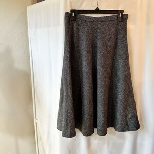 JONES NEW YORK Midi Wool Silk Cotton Blend A-Line Skirt 2P Petite Gray Lined
